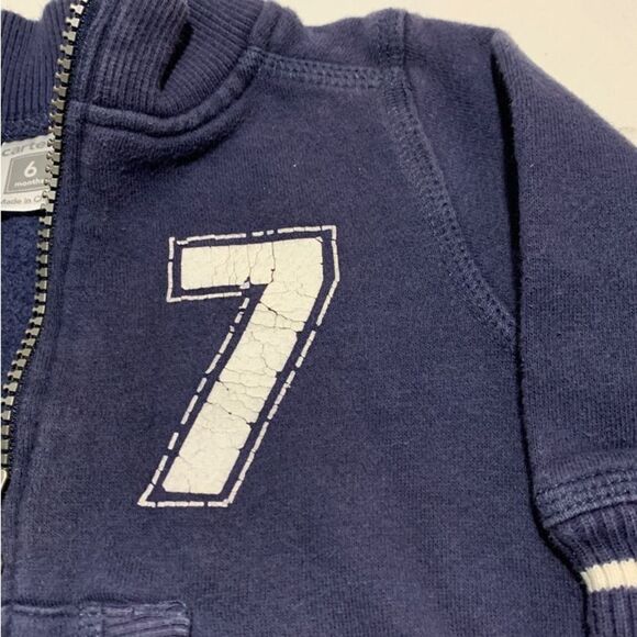 Carter’s | Baby Boys Letterman’s Jacket Full Zip Sweatshirt - Picture 3 of 5